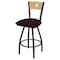 Holland Bar Stool Co 36" Swivel Counter Stool, Pewter Finish, Nat Back, Canter Bordeaux Seat X830 - alternate 1